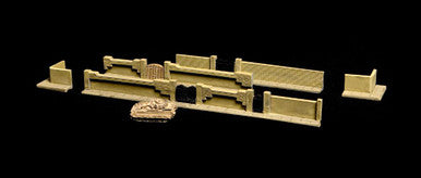 Walls, Gates and Sidewalks Set #1  (Resin) - 285MEV010