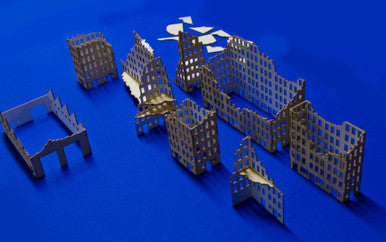 Ruined City Buildings #1 (Matboard) - 285CSS001