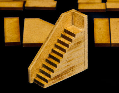 Stairs - 4 Per Kit (MDF) - 15MMDF047