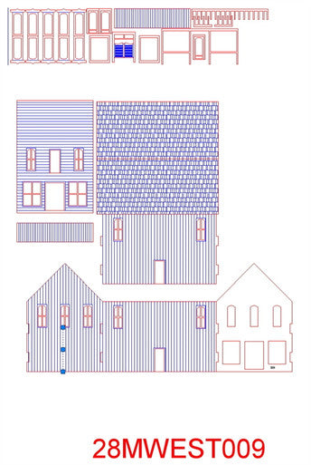 Old West Two Story with balcony and upstaris door - 28MWEST009