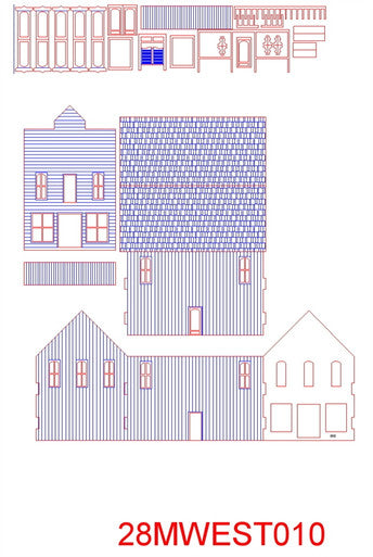 Old West Two Story with balcony and upstaris door - 28MWEST010