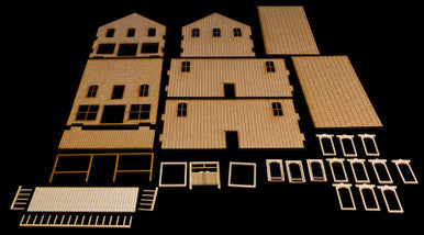 Old West Two Story with balcony and upstaris door - 28MWEST009