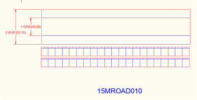 12" Straight Section, 1 Lane Road - 15MROAD010