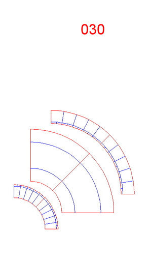 45 Degree Curve, Single Lane, 2 Pieces - 285ROAD030