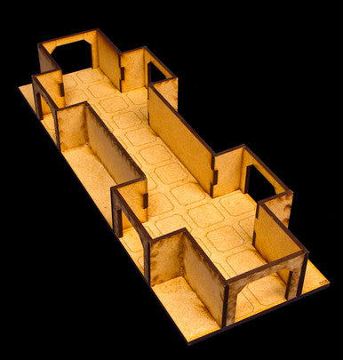 18" Straight Hallway, Four Room Entrances - DUNGEON208