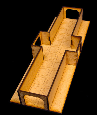 18" Straight Hallway, Two Room Entrances - SPACE204