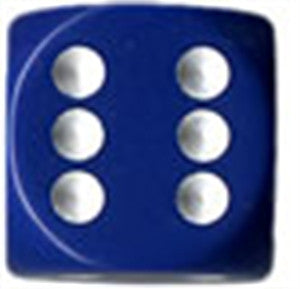 Opaque 16mm d6 Blue/white Dice Block (12 dice)