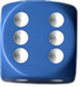 Opaque 16mm d6 Light Blue/white Dice Block (12 dice)