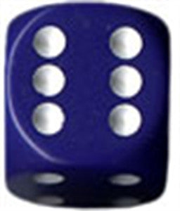 Opaque 16mm d6 Purple/white Dice Block (12 dice)