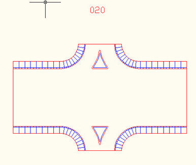 4 Lane Road with 2 Lane Road Crossing - 10MROAD020