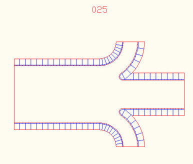 4 Lanes to 2 lane transition with curves - 10MROAD025