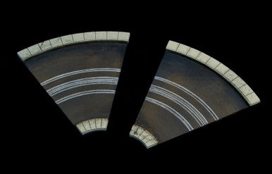 45 Degree Curve, 4 Lane Road (2 Pcs) - 285ROAD075