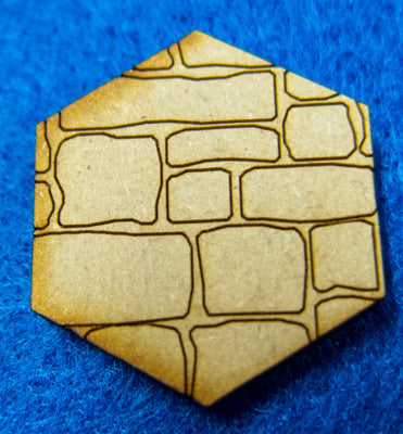 1" (25mm) Hex Base With Random Stone (MDF)