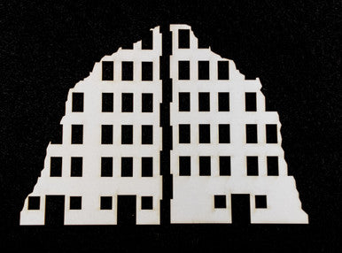 10mm Ruined City Building (Matboard) - 10MCSS001
