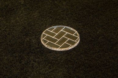 25mm (1") Bolt Action Small Bases (Herringbone) - 1/16" Clear Acrylic