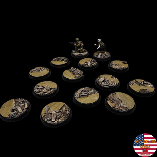 30mm Urban Rubble Tapered Bases (6/pk)