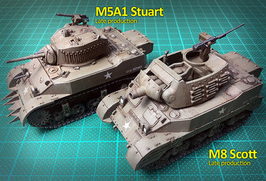 M8 Scott / M5A1 Stuart (1:56th scale / 28mm)