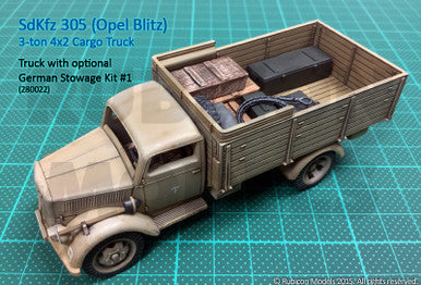 SdKfz 305 3-ton 4x2 Cargo Truck (1:56th scale / 28mm)