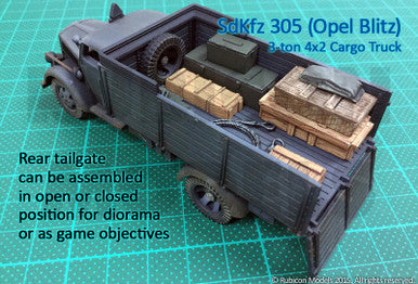 SdKfz 305 3-ton 4x2 Cargo Truck (1:56th scale / 28mm)