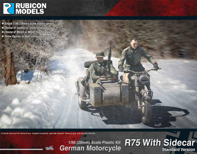 German Motorcycle R75 with Sidecar (ETO) (1:56th scale / 28mm)