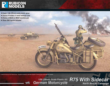 German Motorcycle R75 with Sidecar (DAK) (1:56th scale / 28mm)