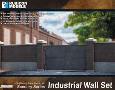 Rubicon Models Industrial Wall Set (1:56th scale / 28mm)