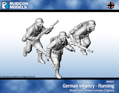 German Infantry Running- Pewter
