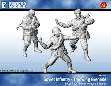 Soviet Infantry Throwing Grenade- Pewter