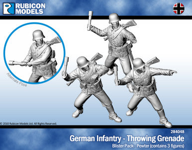 German Infantry Throwing Grenade- Pewter