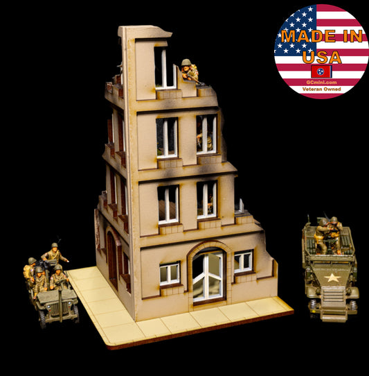 28mm European Corner Building - 28MMDF524-2 (Painted and Assembled)