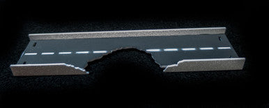 10" Straight Roadway Section, Bombed, 2 Lane - 10MROAD160-1