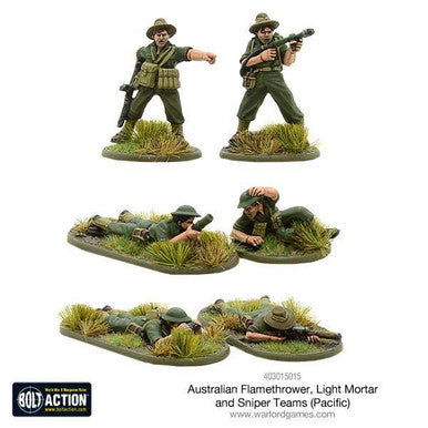 Bolt Action: Australian Flamethrower, Light mortar and Sniper teams