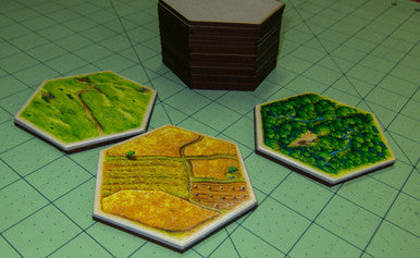 3.120" (79mm) Hex Base (MDF) - Perfect for Settlers of Catan