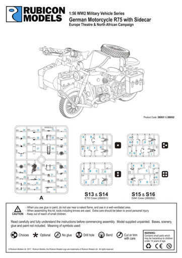 German Motorcycle R75 with Sidecar (ETO) (1:56th scale / 28mm)
