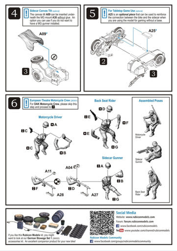 German Motorcycle R75 with Sidecar (DAK) (1:56th scale / 28mm)