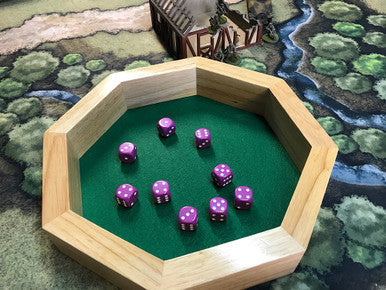 Dice Tray: Octagon 10in Wood Dice Tray