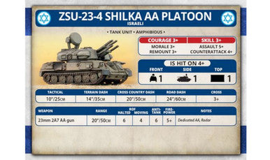 Team Yankee:  Israeli Unit Cards
