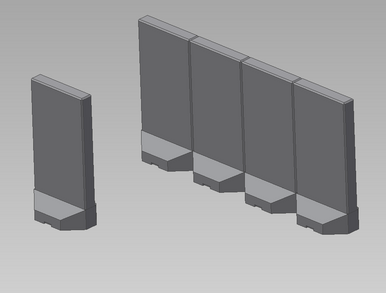 Concrete Blast Walls - Digital Asset - STL FIle for 3D Printing