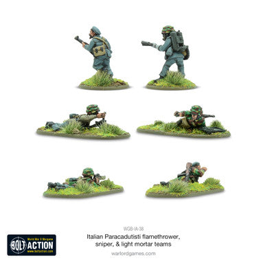 Bolt Action: Italian Paracadutisti - Flamethrower, Sniper, and Light Mortar