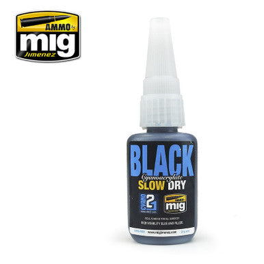BLACK CYANOACRYLATE SLOW DRY